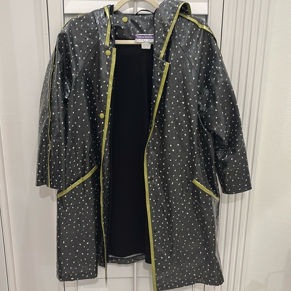 Vintage MARYLOU OZBOLT STORER Women's Size S Art To Wear Hooded Rain Jacket Gray - Picture 1 of 4